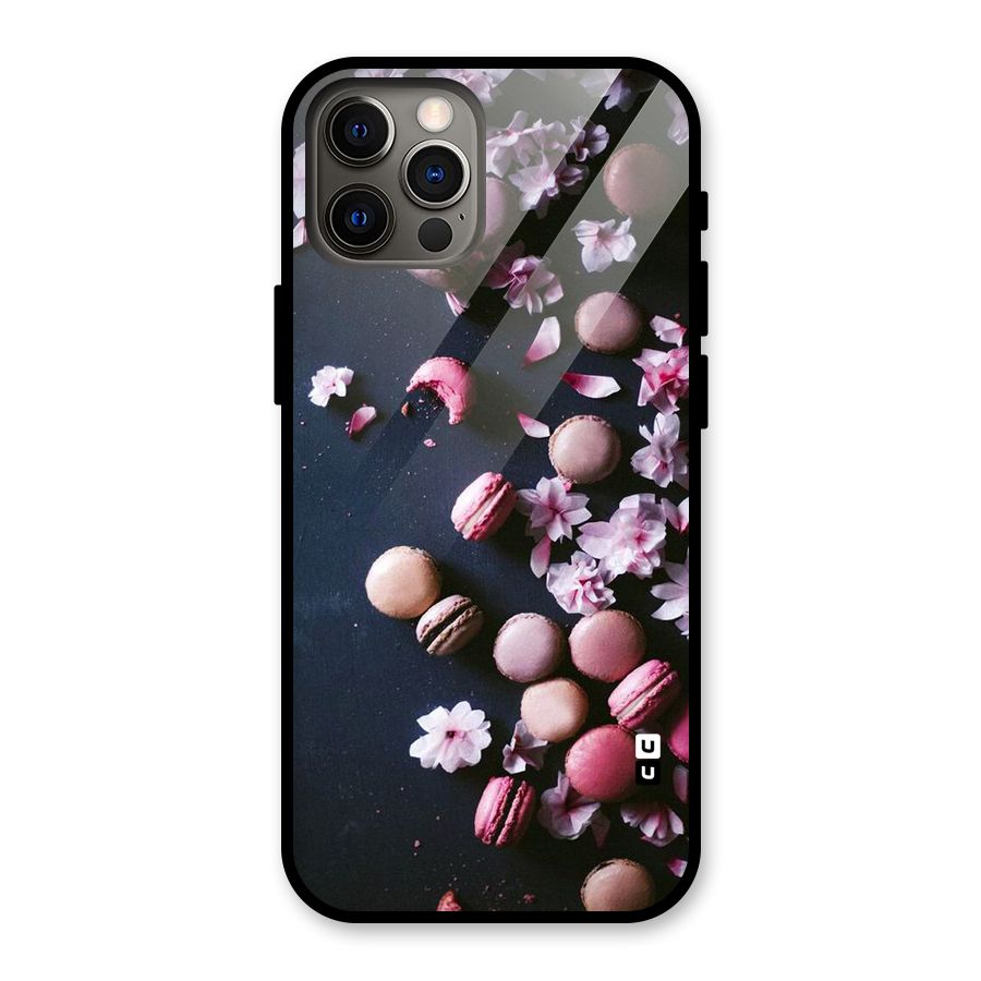 Macaroons And Cheery Blossoms Glass Back Case for iPhone 12 Pro