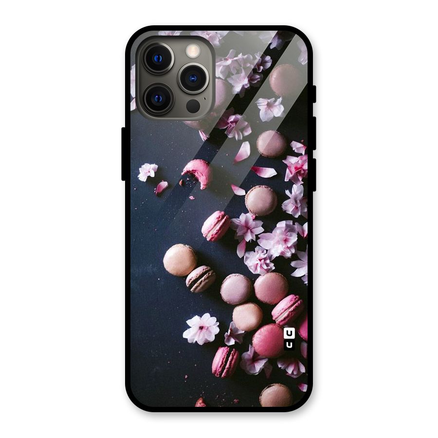 Macaroons And Cheery Blossoms Glass Back Case for iPhone 12 Pro Max