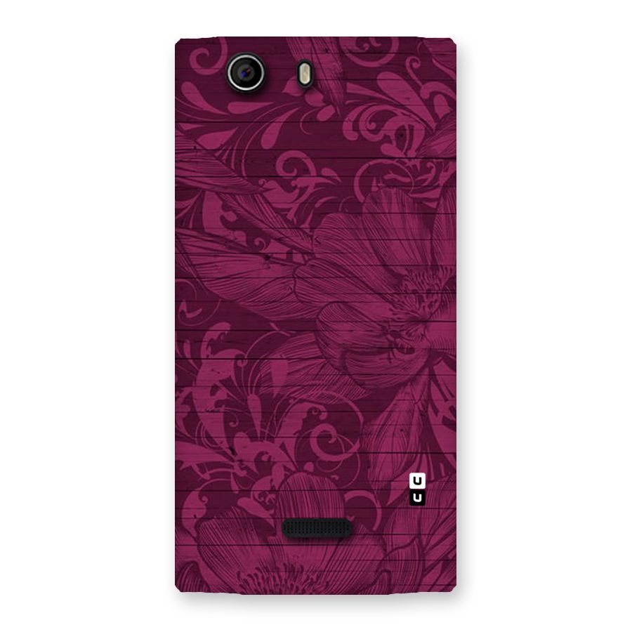 Magenta Floral Pattern Back Case for Canvas Nitro 2 E311