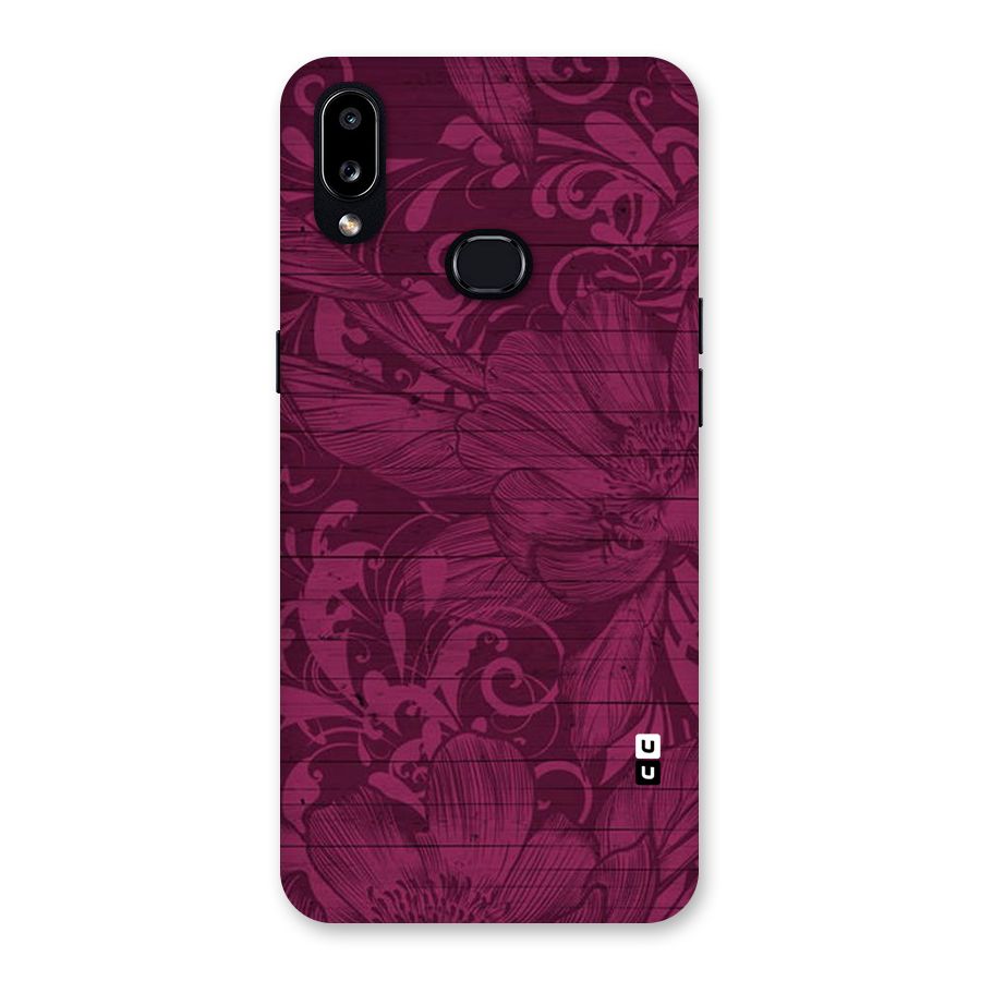 Magenta Floral Pattern Back Case for Galaxy A10s