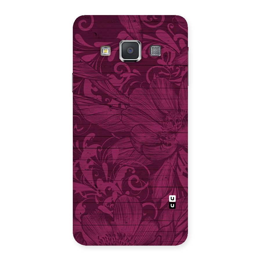 Magenta Floral Pattern Back Case for Galaxy A3
