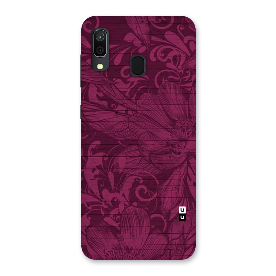 Magenta Floral Pattern Back Case for Galaxy A30