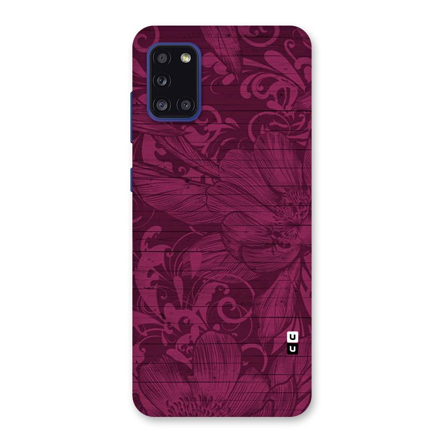 Magenta Floral Pattern Back Case for Galaxy A31