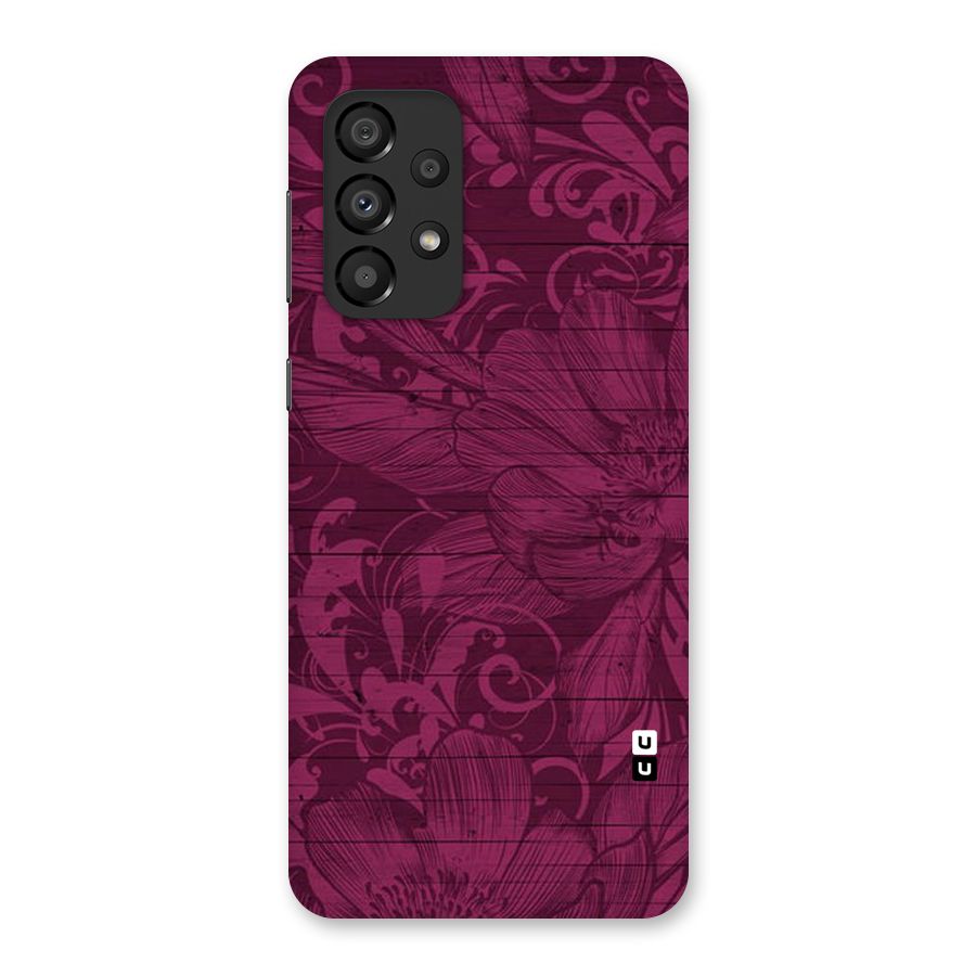 Magenta Floral Pattern Back Case for Galaxy A33 5G