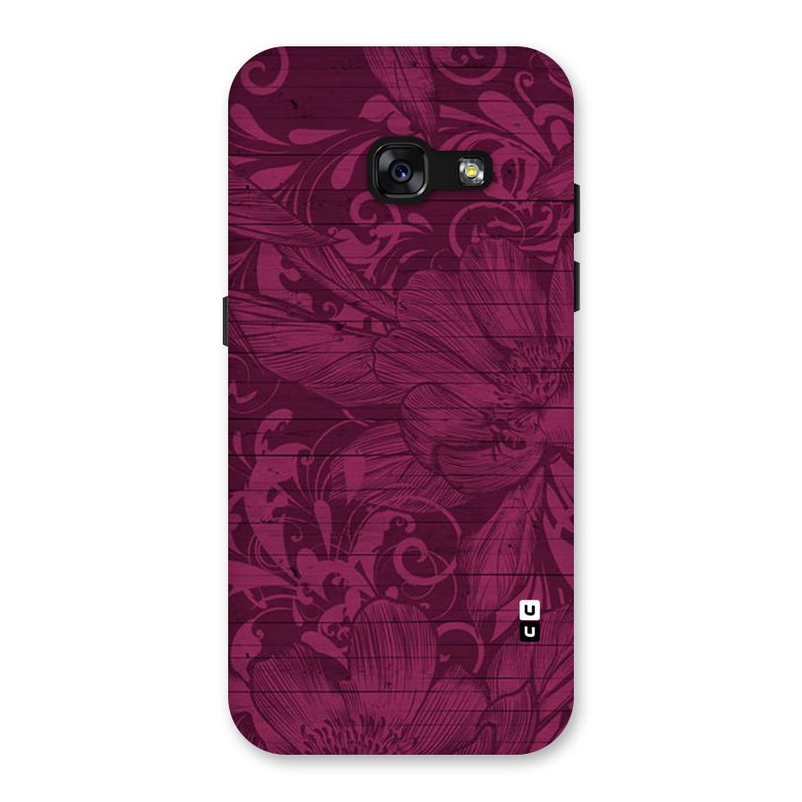 Magenta Floral Pattern Back Case for Galaxy A3 (2017)