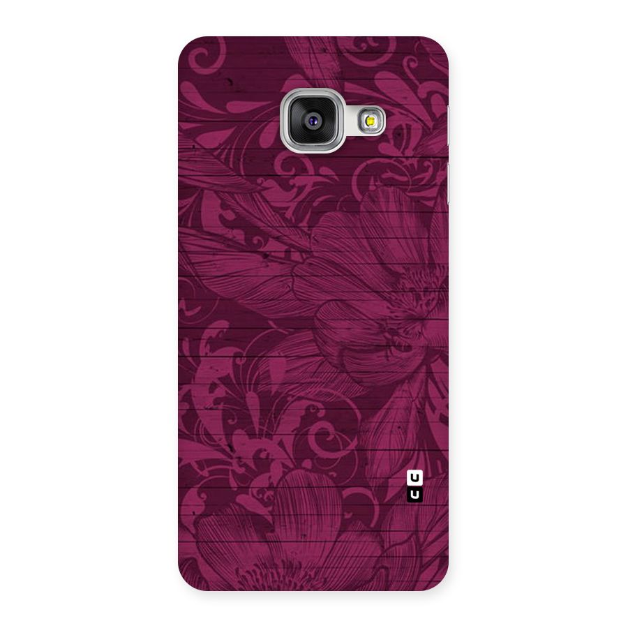 Magenta Floral Pattern Back Case for Galaxy A3 2016