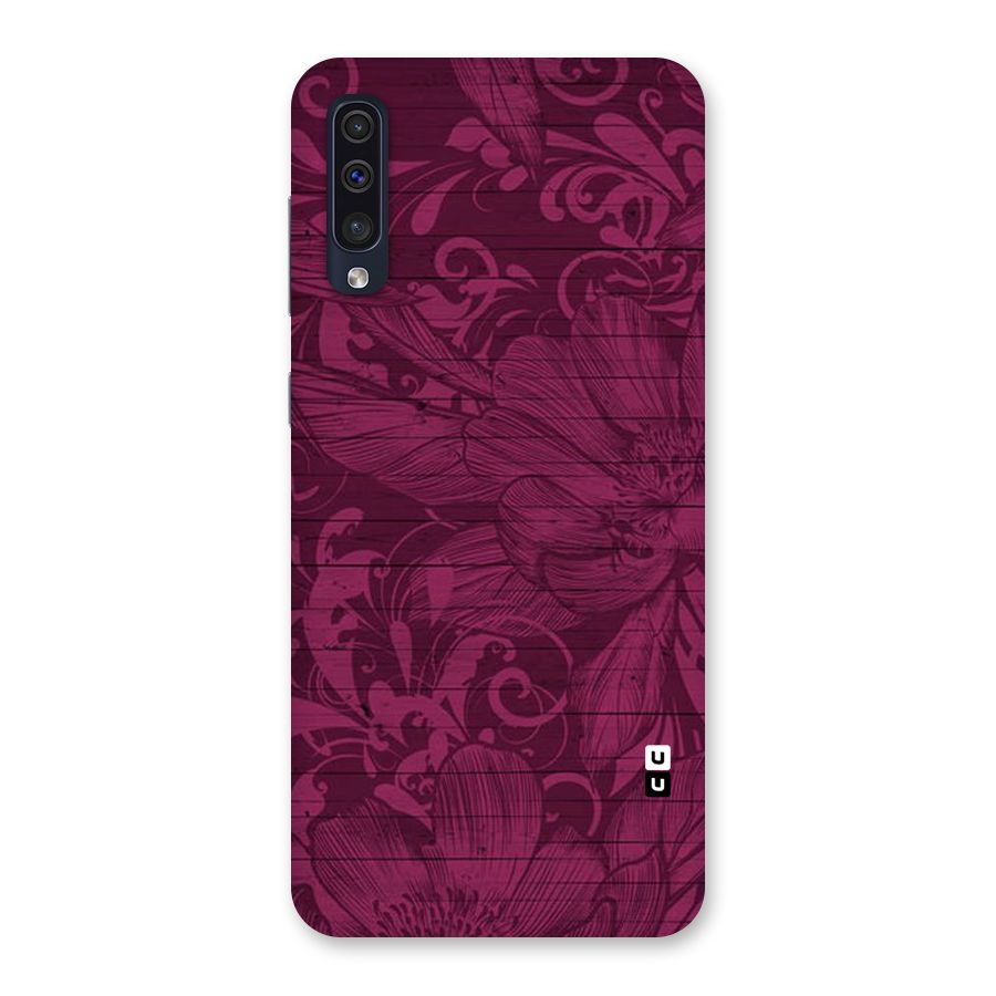 Magenta Floral Pattern Back Case for Galaxy A50