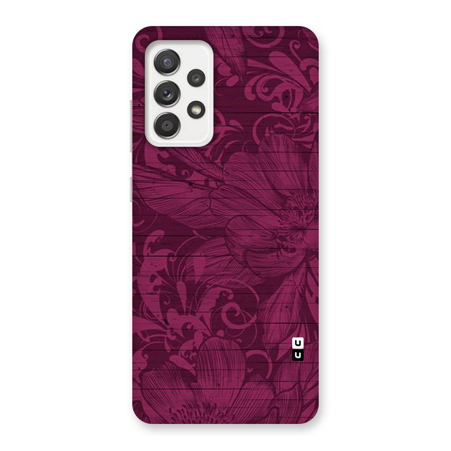 Magenta Floral Pattern Back Case for Galaxy A52