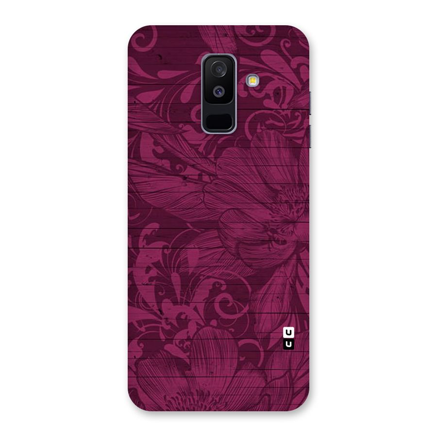 Magenta Floral Pattern Back Case for Galaxy A6 Plus