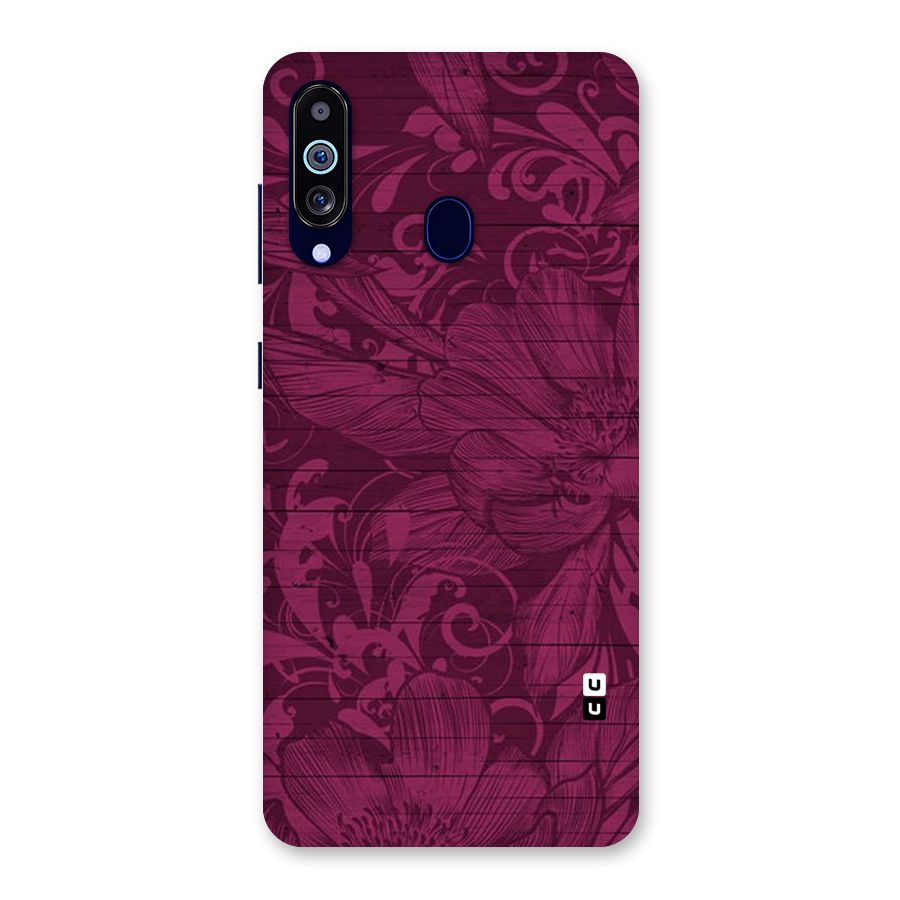 Magenta Floral Pattern Back Case for Galaxy A60