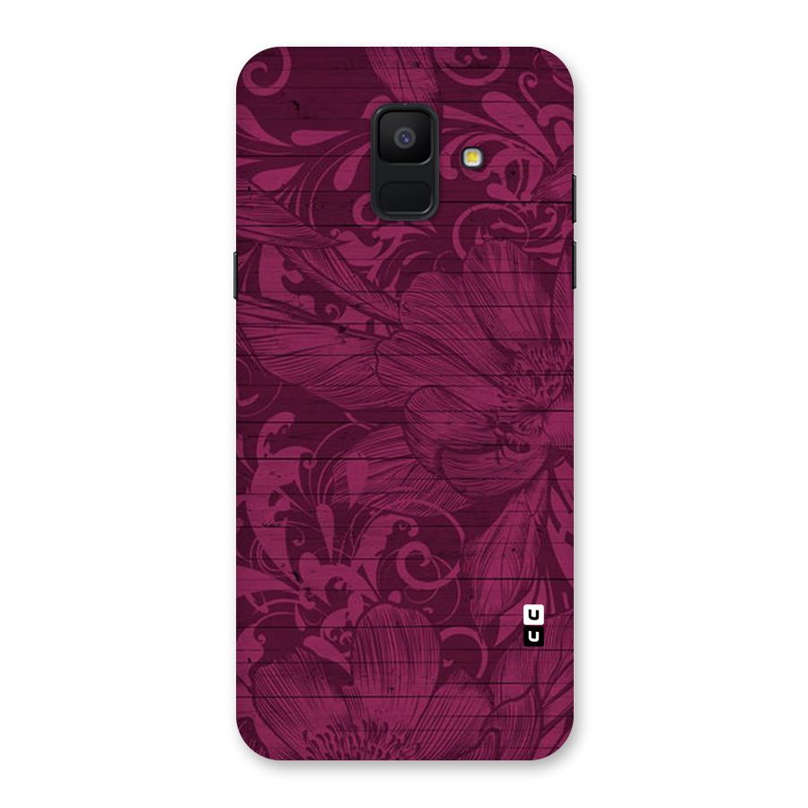 Magenta Floral Pattern Back Case for Galaxy A6 (2018)