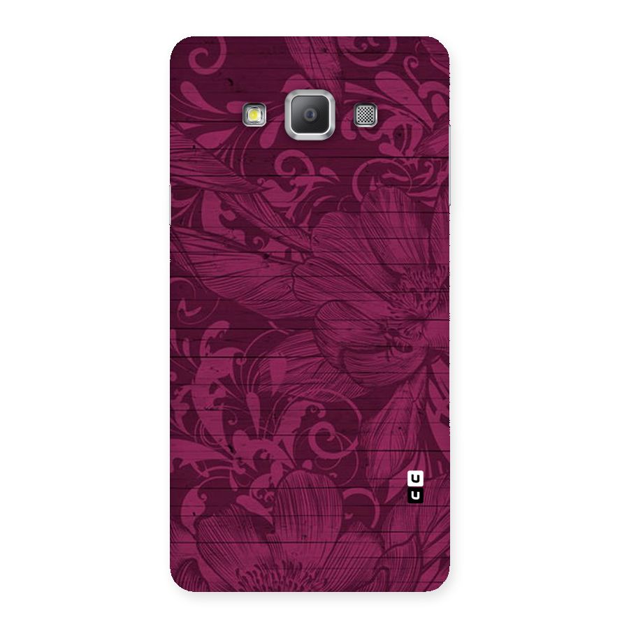 Magenta Floral Pattern Back Case for Galaxy A7