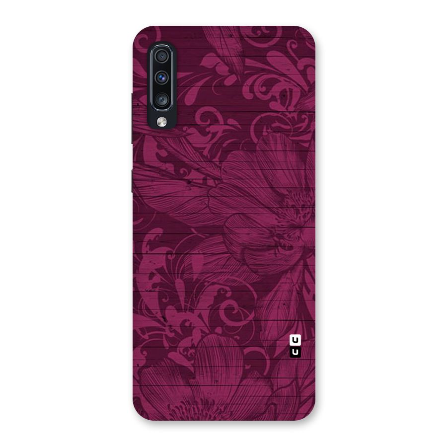 Magenta Floral Pattern Back Case for Galaxy A70