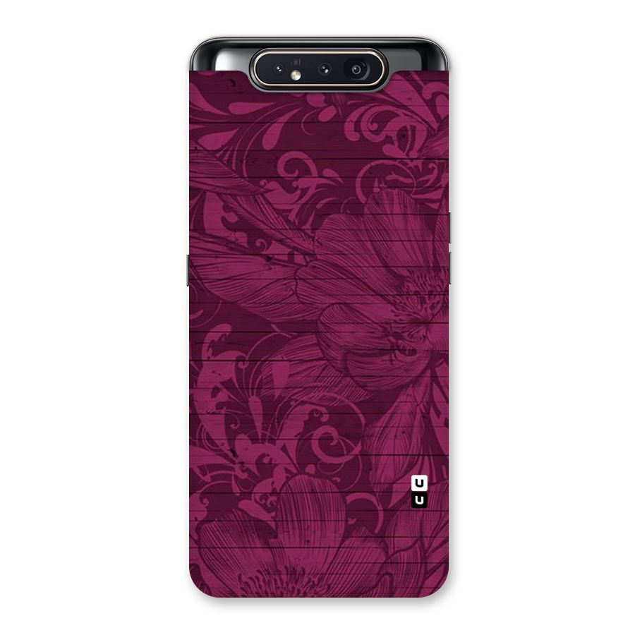 Magenta Floral Pattern Back Case for Galaxy A80