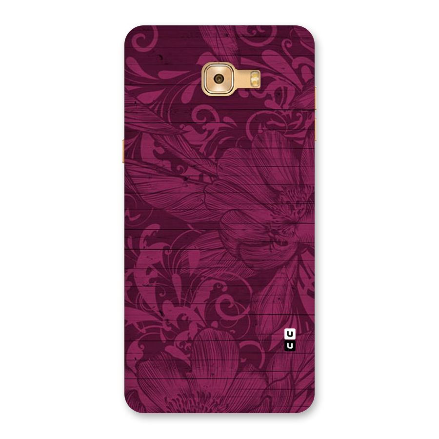 Magenta Floral Pattern Back Case for Galaxy C9 Pro