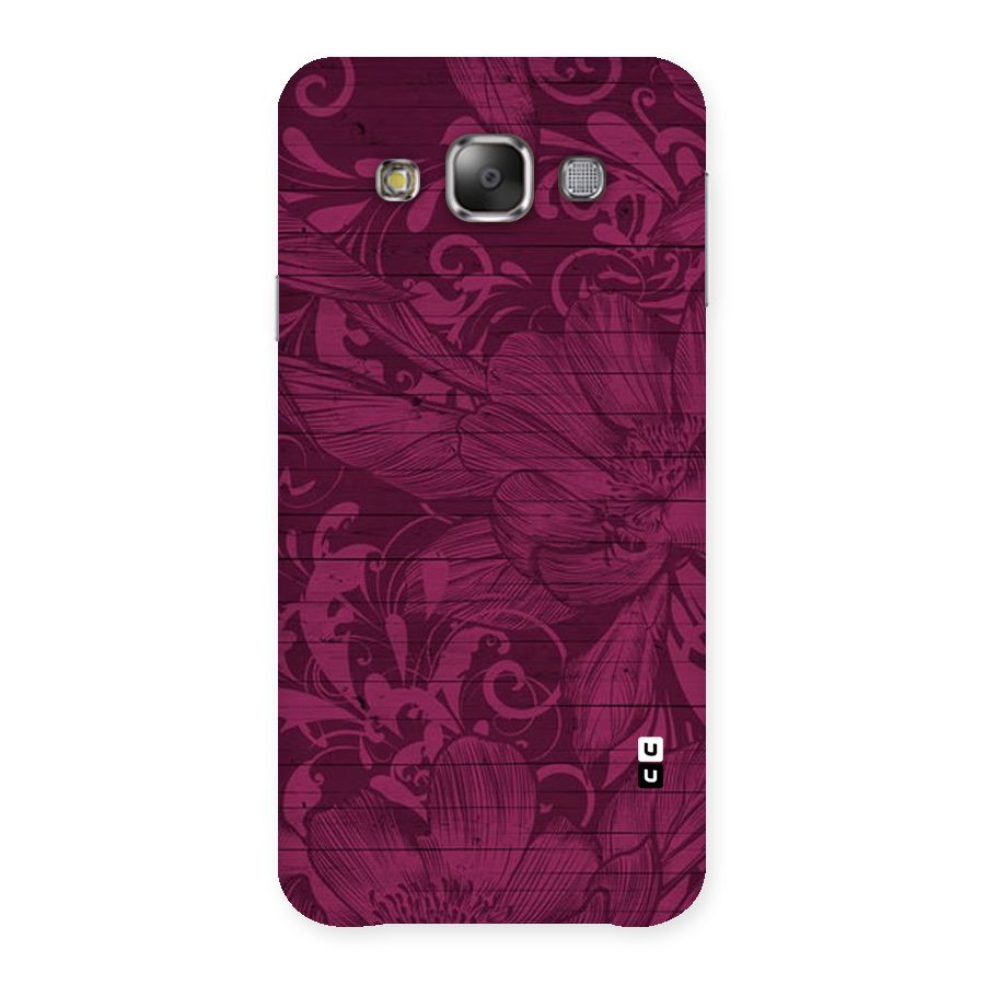 Magenta Floral Pattern Back Case for Galaxy E7