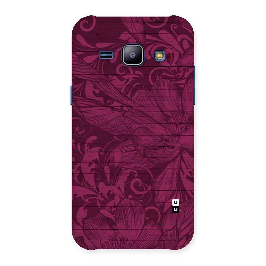 Magenta Floral Pattern Back Case for Galaxy J1