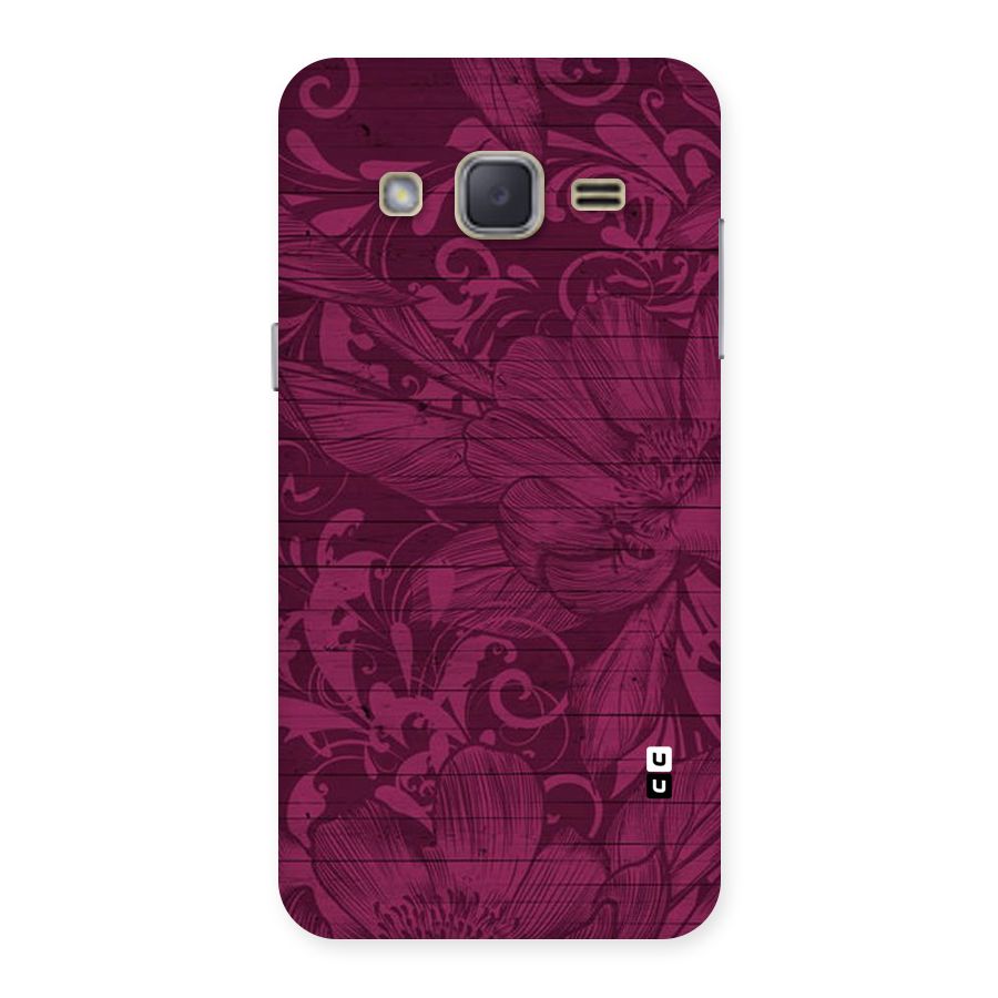 Magenta Floral Pattern Back Case for Galaxy J2