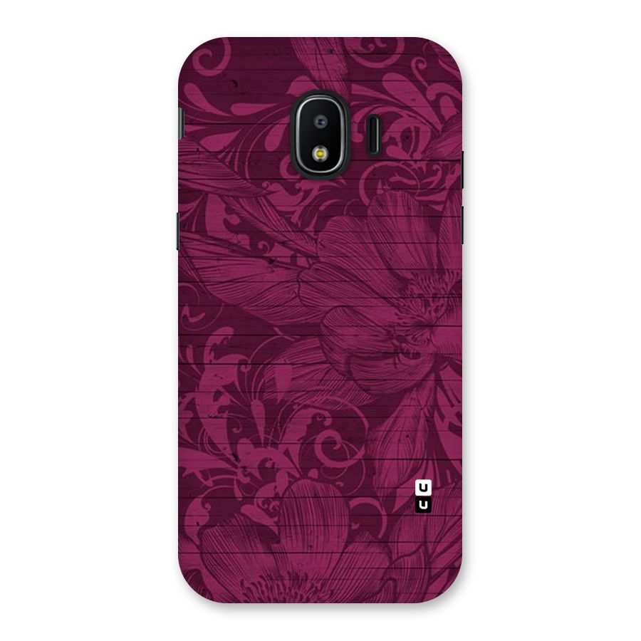 Magenta Floral Pattern Back Case for Galaxy J2 Pro 2018