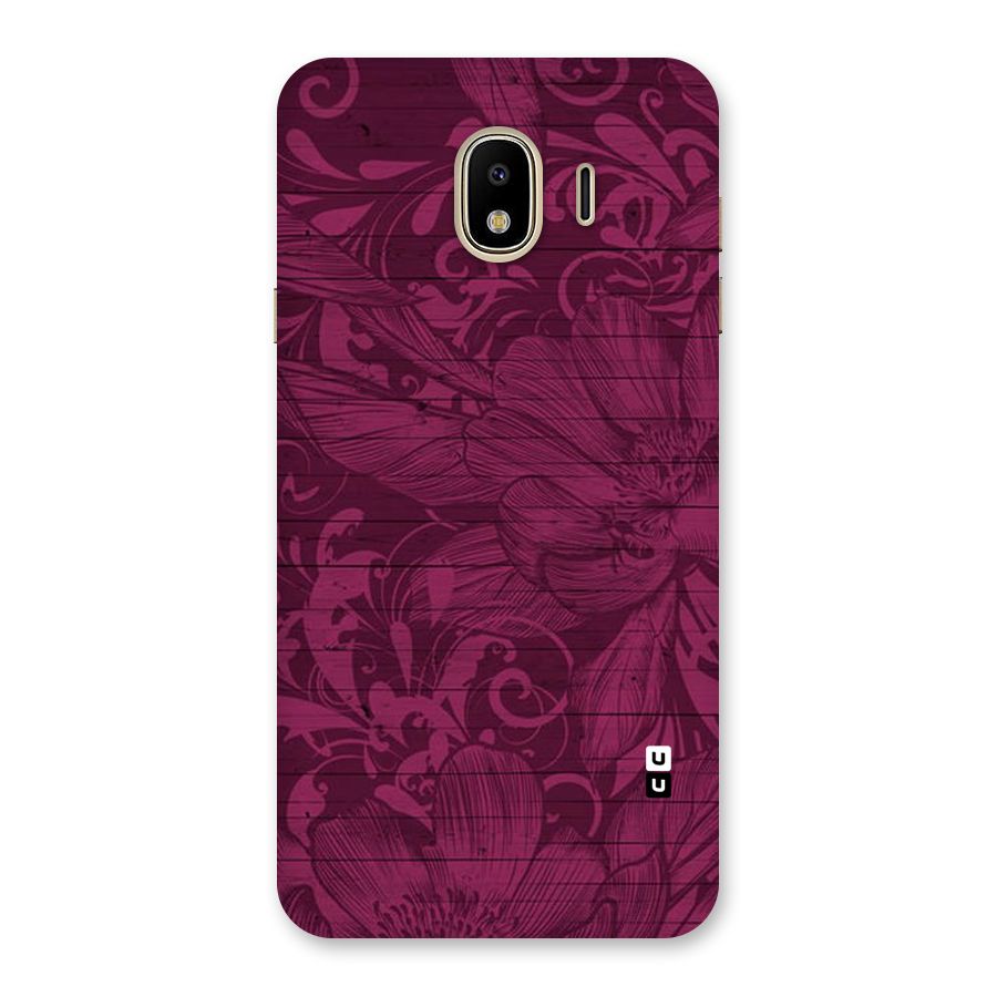 Magenta Floral Pattern Back Case for Galaxy J4