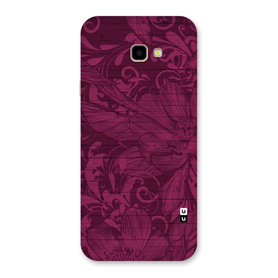 Magenta Floral Pattern Back Case for Galaxy J4 Plus