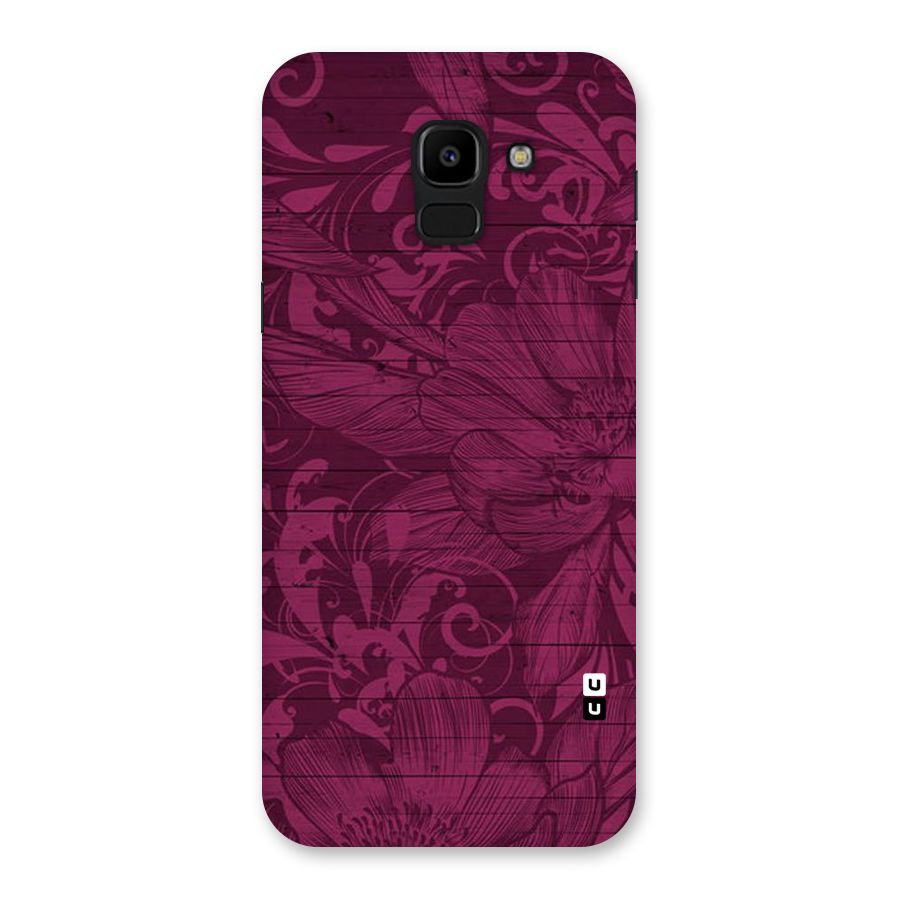 Magenta Floral Pattern Back Case for Galaxy J6