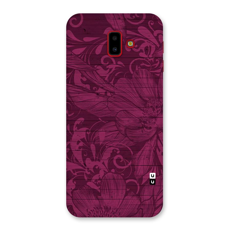Magenta Floral Pattern Back Case for Galaxy J6 Plus