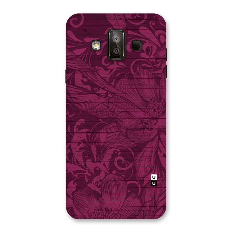 Magenta Floral Pattern Back Case for Galaxy J7 Duo