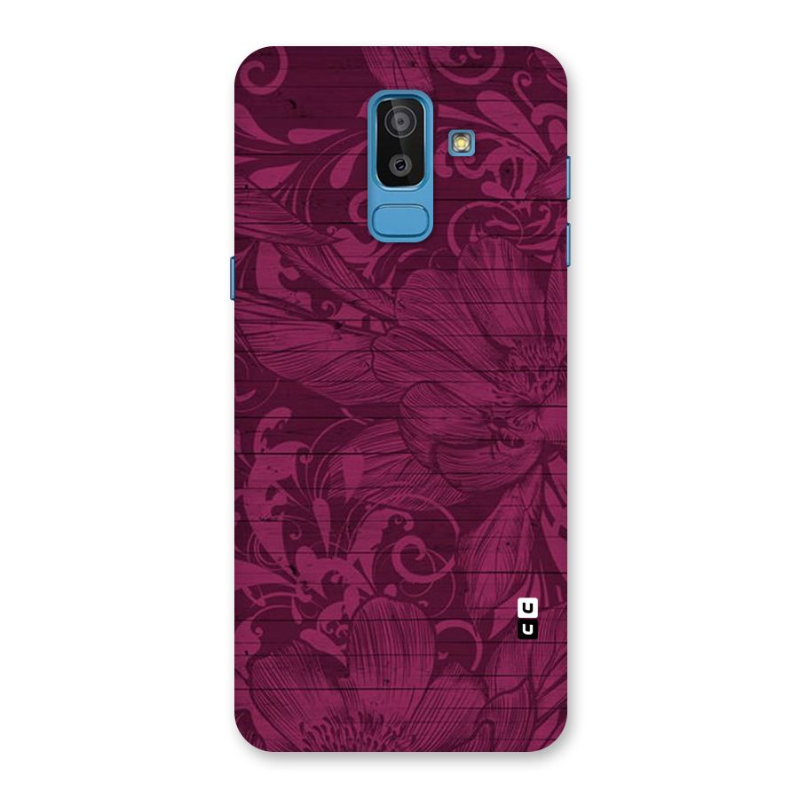 Magenta Floral Pattern Back Case for Galaxy J8