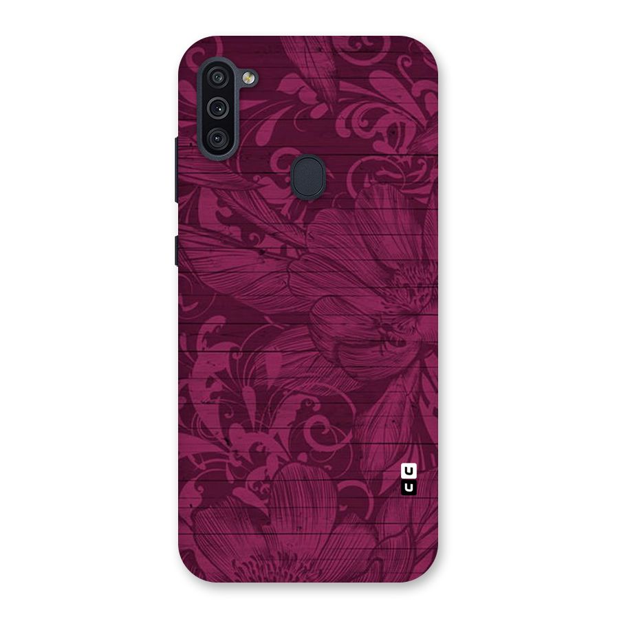 Magenta Floral Pattern Back Case for Galaxy M11
