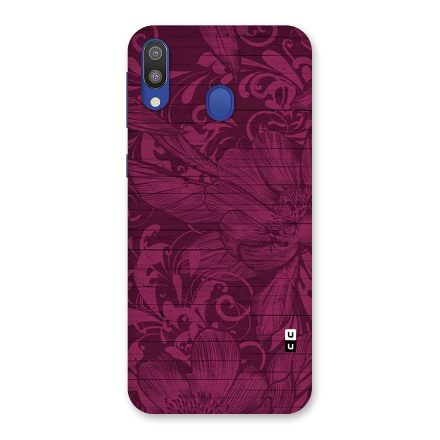Magenta Floral Pattern Back Case for Galaxy M20