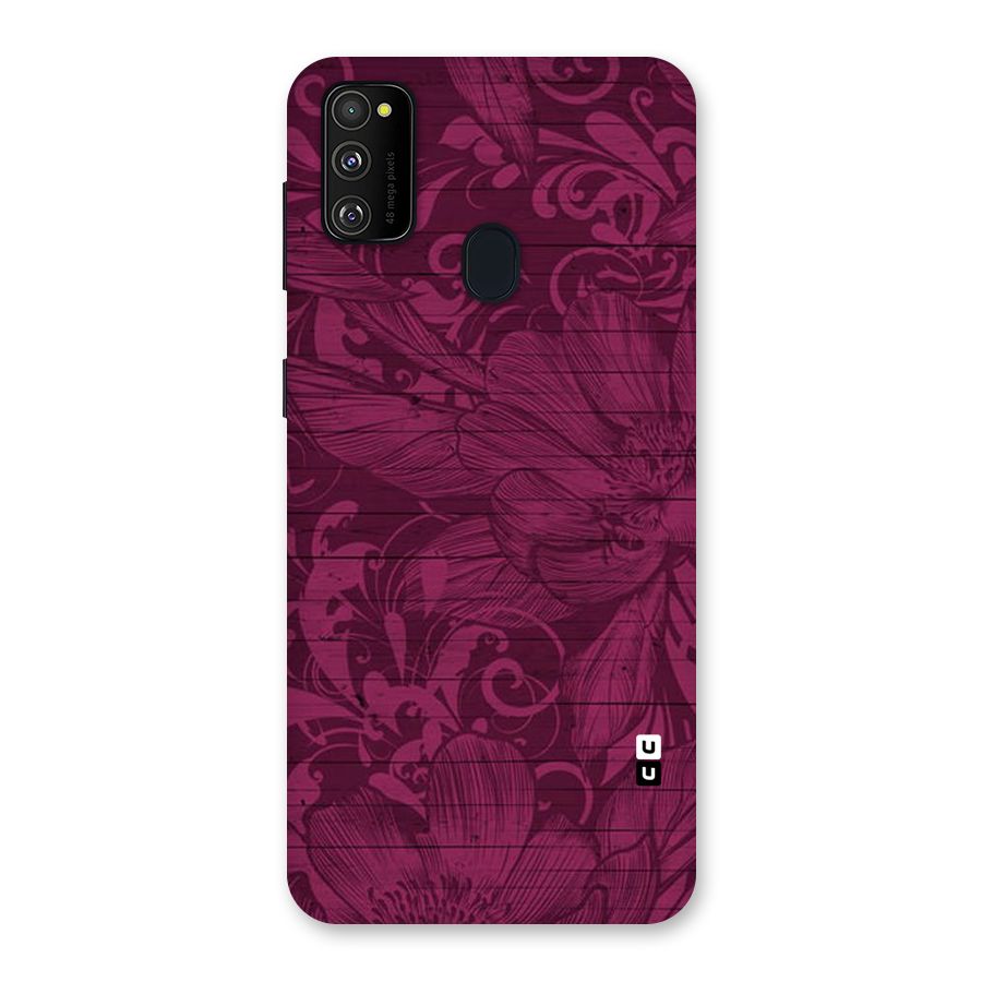 Magenta Floral Pattern Back Case for Galaxy M30s