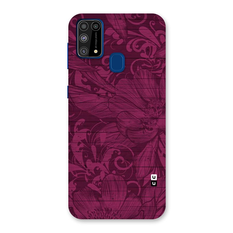 Magenta Floral Pattern Back Case for Galaxy M31