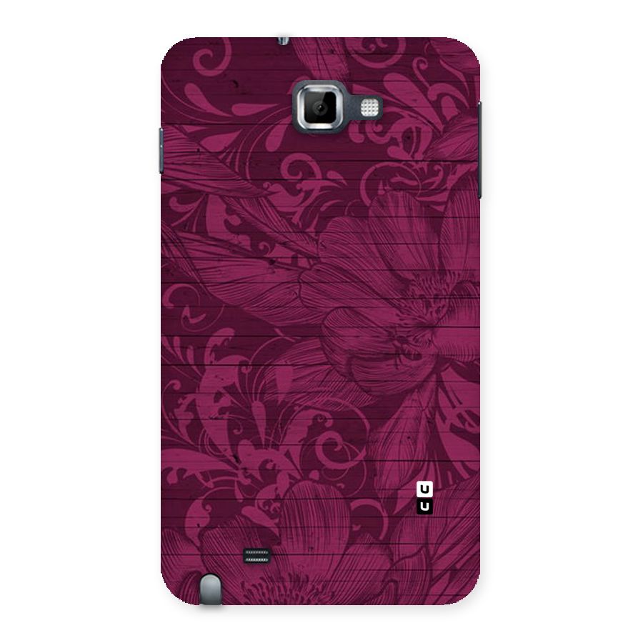 Magenta Floral Pattern Back Case for Galaxy Note