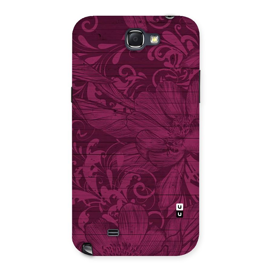 Magenta Floral Pattern Back Case for Galaxy Note 2