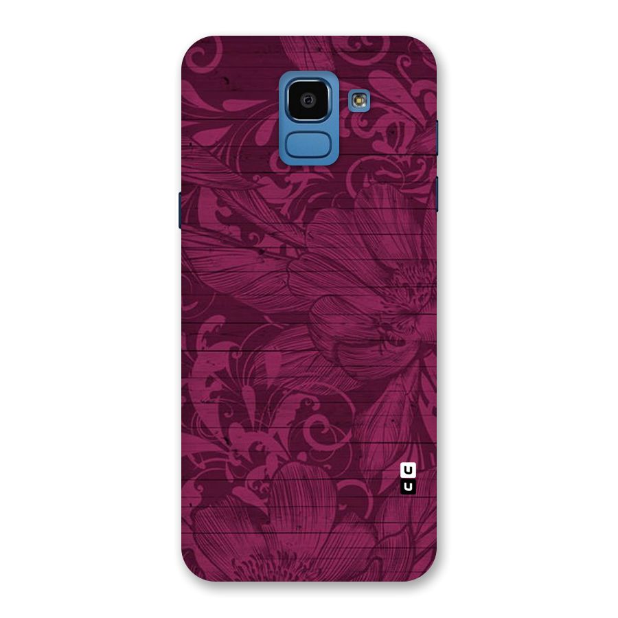 Magenta Floral Pattern Back Case for Galaxy On6
