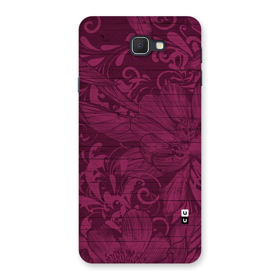 Magenta Floral Pattern Back Case for Galaxy On7 2016