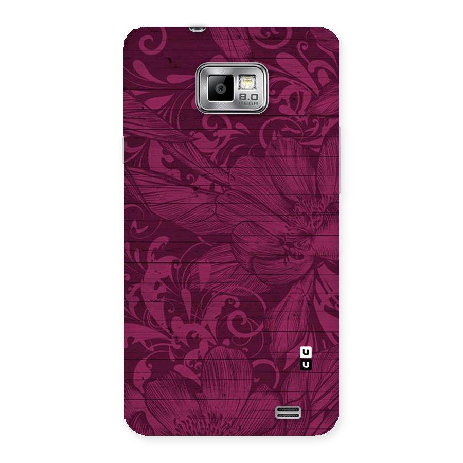 Magenta Floral Pattern Back Case for Galaxy S2