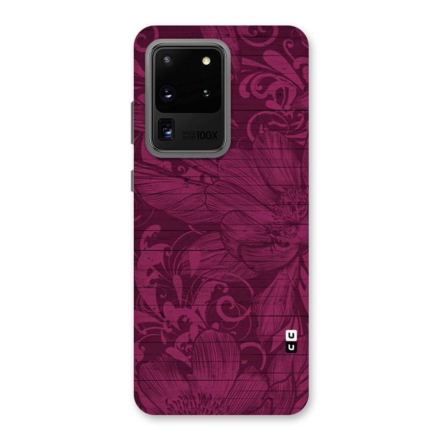 Magenta Floral Pattern Back Case for Galaxy S20 Ultra