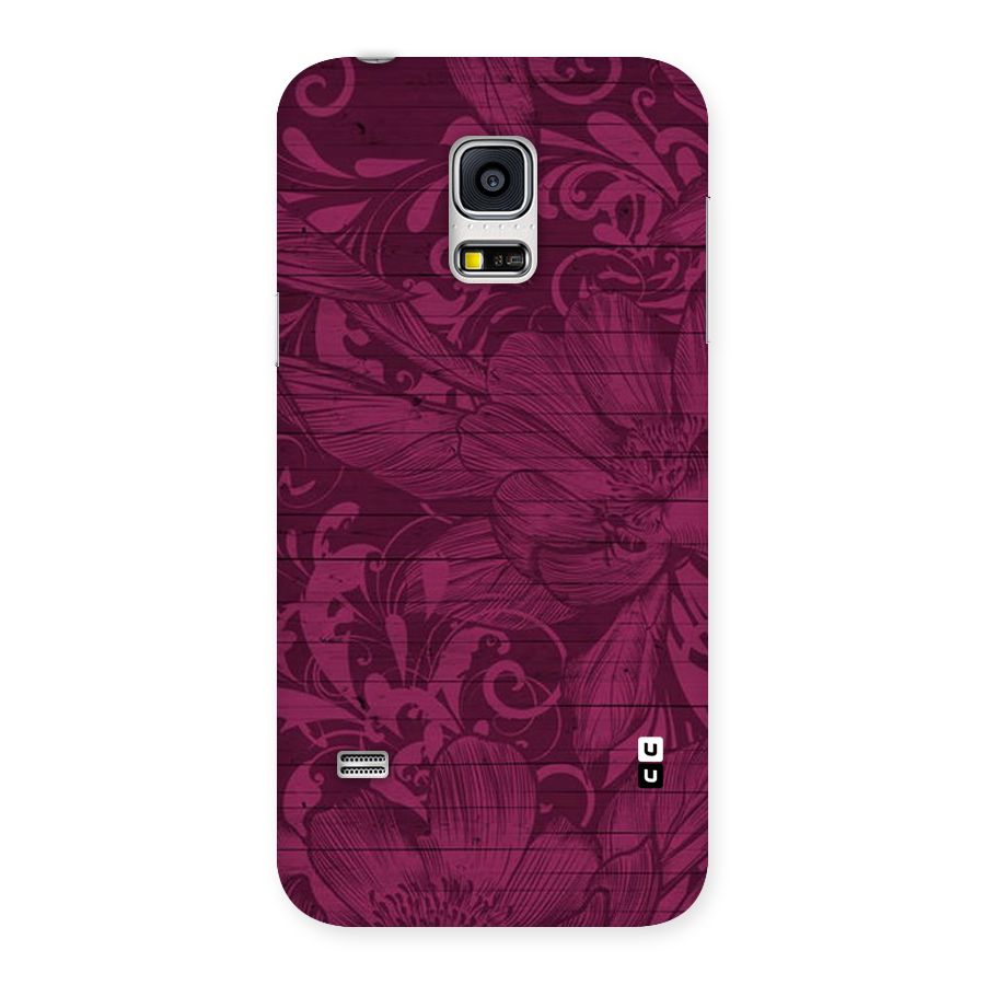 Magenta Floral Pattern Back Case for Galaxy S5 Mini