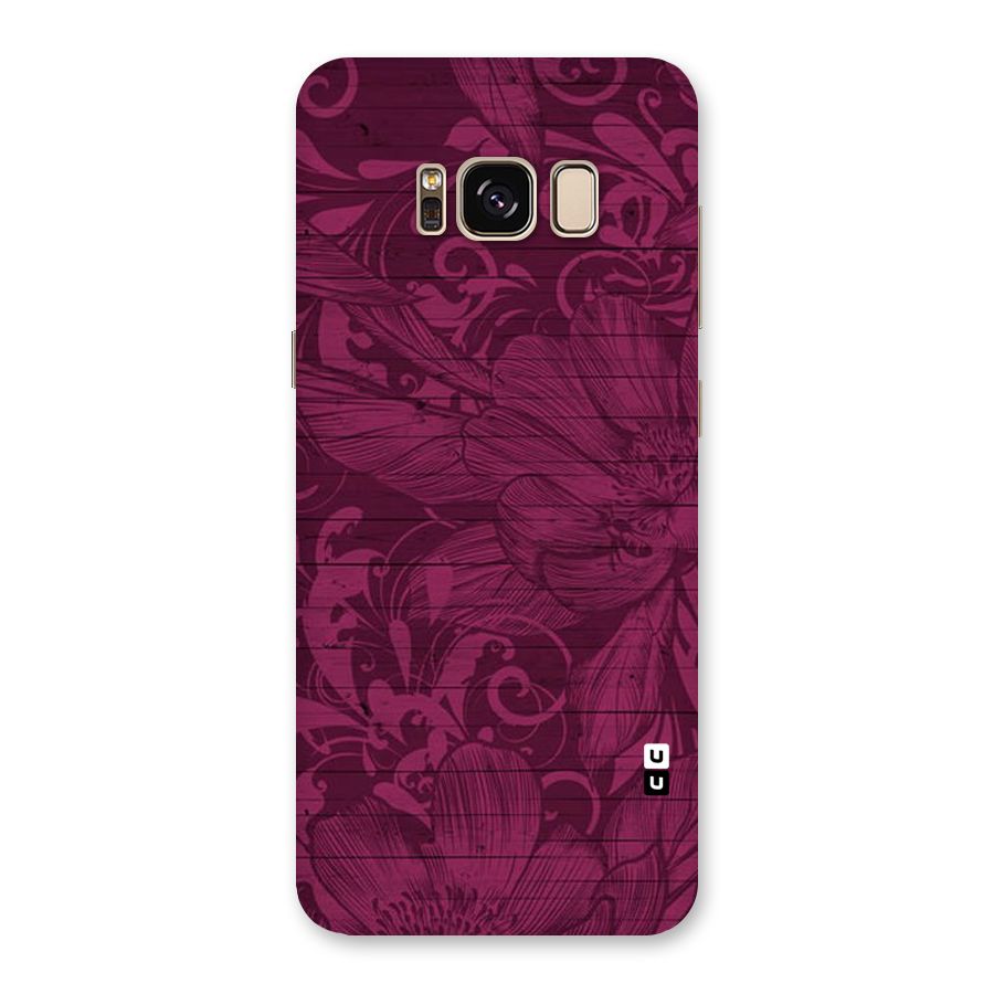 Magenta Floral Pattern Back Case for Galaxy S8