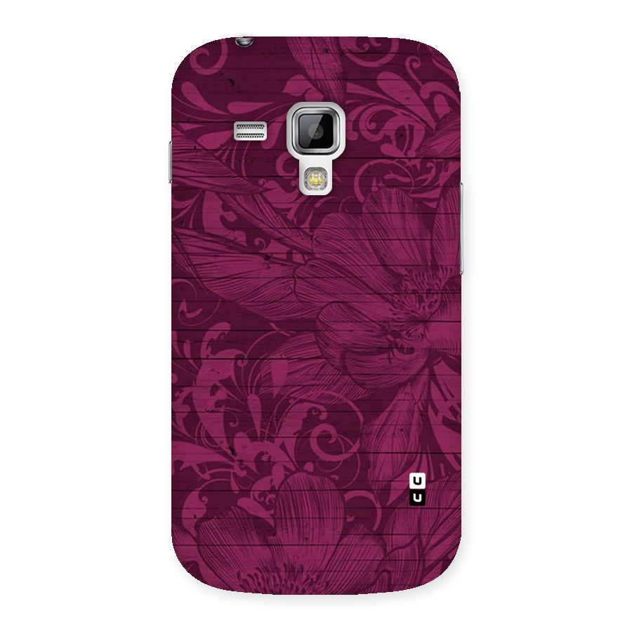 Magenta Floral Pattern Back Case for Galaxy S Duos