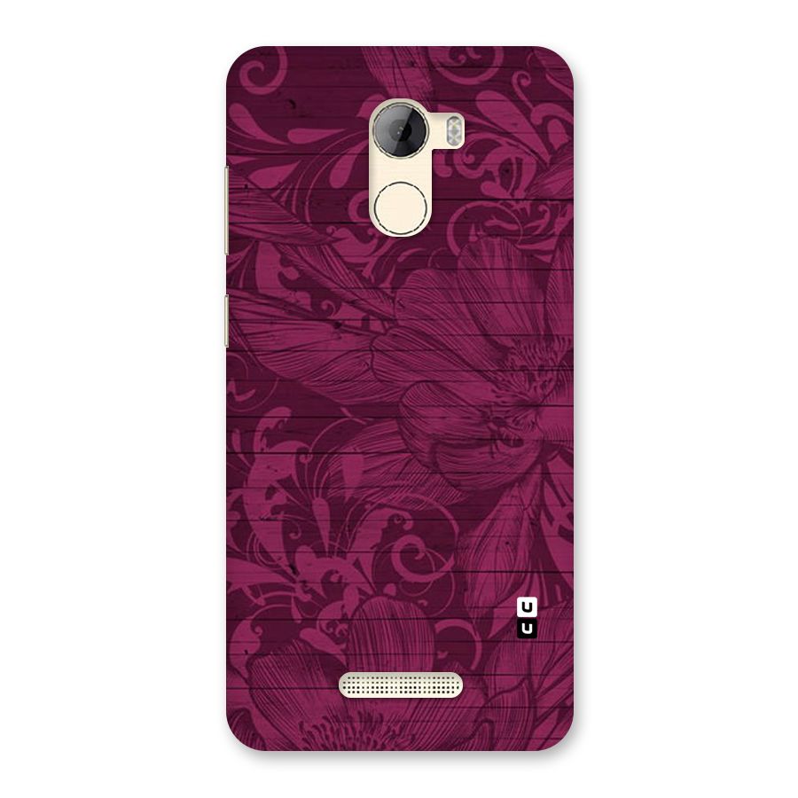 Magenta Floral Pattern Back Case for Gionee A1 LIte