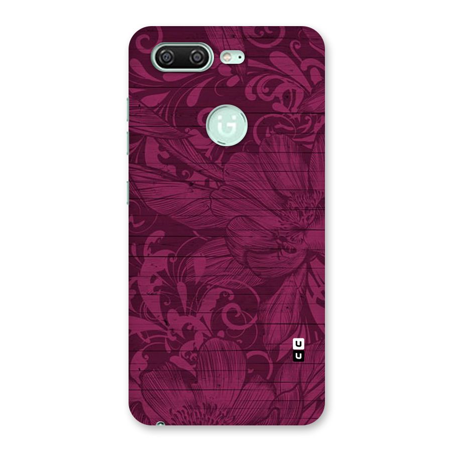Magenta Floral Pattern Back Case for Gionee S10
