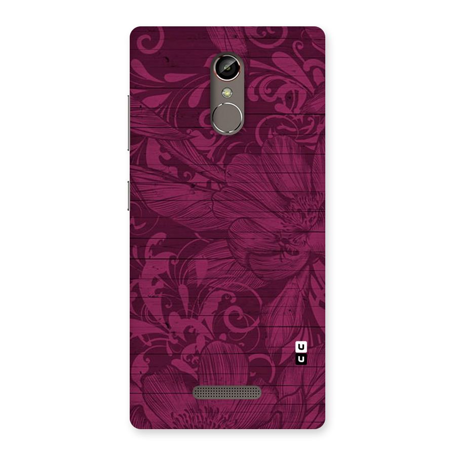 Magenta Floral Pattern Back Case for Gionee S6s