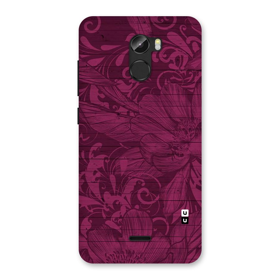 Magenta Floral Pattern Back Case for Gionee X1