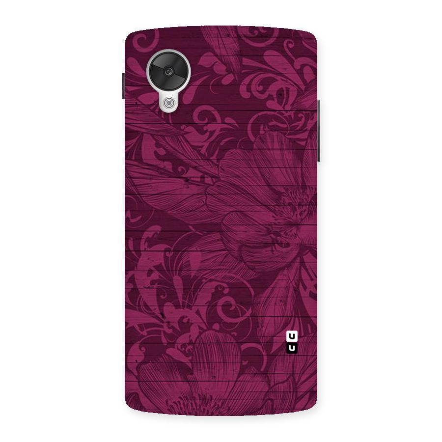 Magenta Floral Pattern Back Case for Google Nexsus 5
