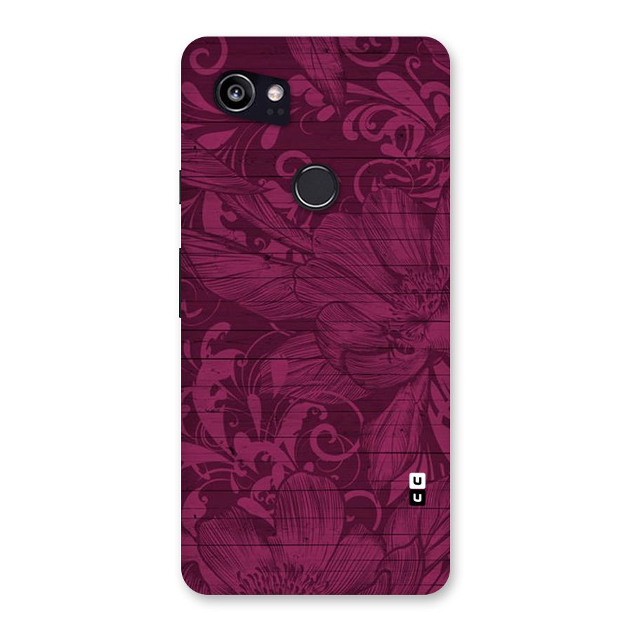 Magenta Floral Pattern Back Case for Google Pixel 2 XL