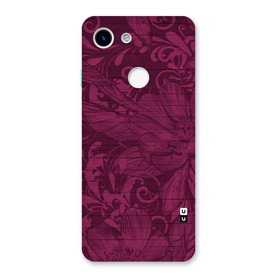 Magenta Floral Pattern Back Case for Google Pixel 3