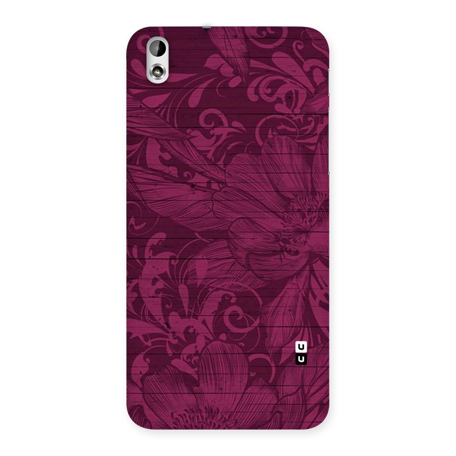 Magenta Floral Pattern Back Case for HTC Desire 816g